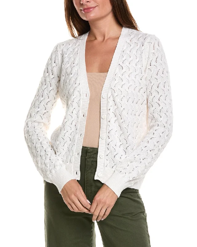Chic and Cozy Minnie Rose Pointelle Cashmere-Blend Cardigan