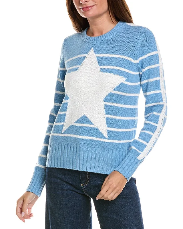 Smart Choices Minnie Rose Striped Star Crew Cashmere-Blend Sweater