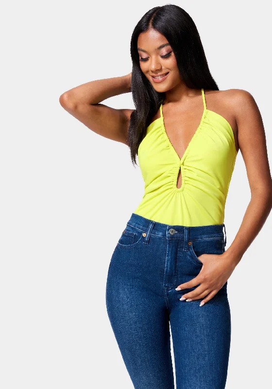 Relaxed Fashion Multi Keyhole Halter Top