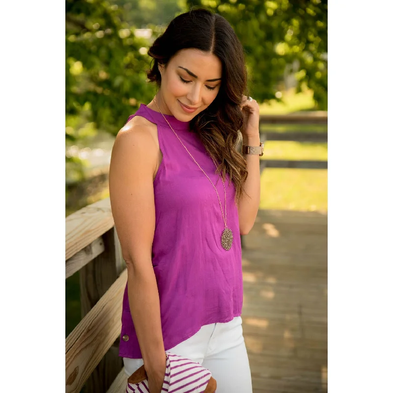 Relaxed Fit Orchid Side Button Tank