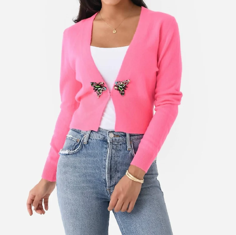Trendy Comfort Pismo Beach Cardigan In Hot Pink