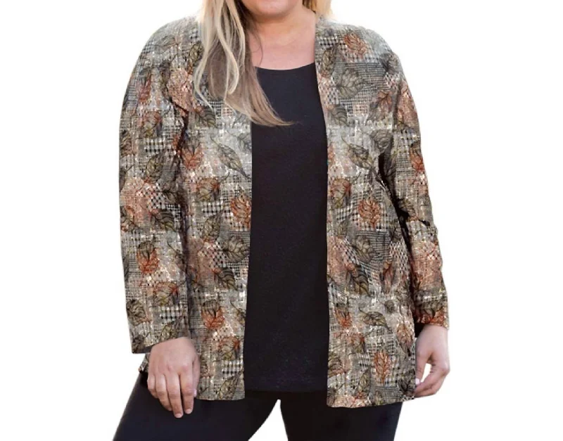 Casual Vibes Print Layla Twofer Top - Plus In Leaf Plaid