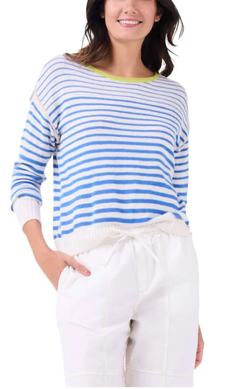 Functional Fashion Striped Up Supersoft Sweater In Blue Multi