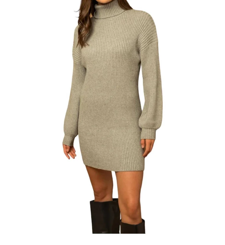 Unique Styles The Season Sweater Dress In Grey
