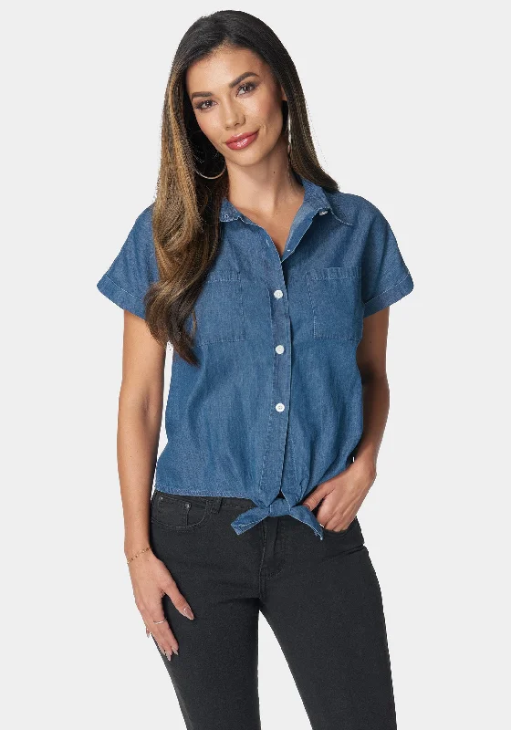 Relaxed Outfits The Tie Front Denim Shirt