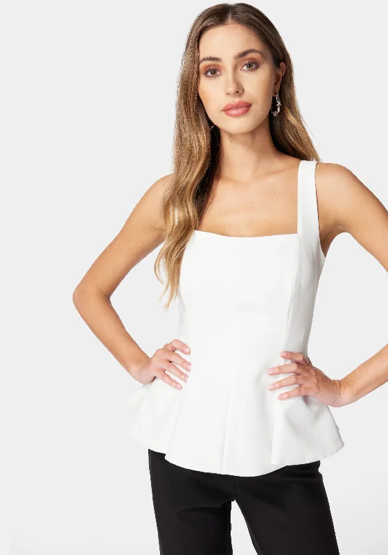 Comfy Fabrics Thin Strap Peplum Top