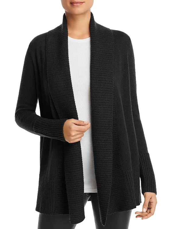 Classy Outfits Womens Cashmere Ribbed Trim Cardigan Sweater