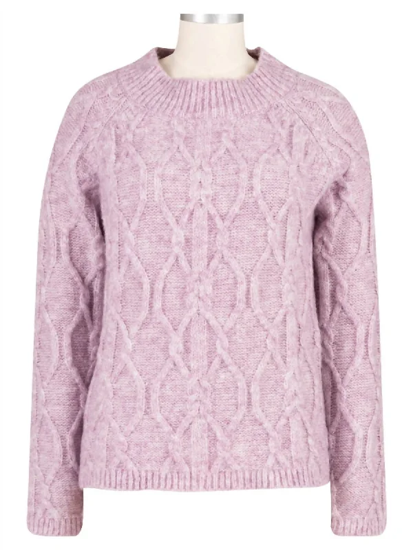 Comfort Wardrobe Women's Eudora Cable Sweater In Lavender
