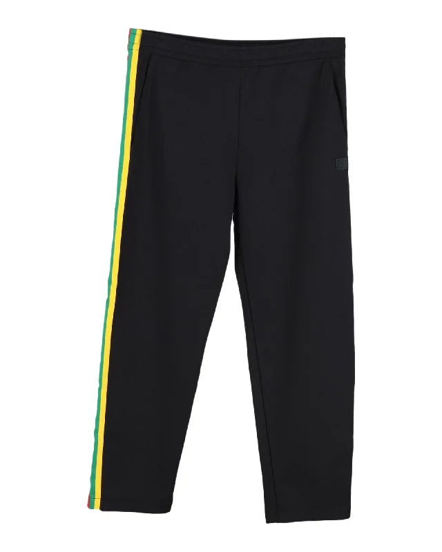 Functional Outfits Acne Studios Norwich Face Track Pants in Black Polyester