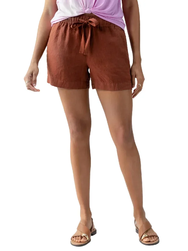 Cool Layers Always Linen Shorts In Rich Clay