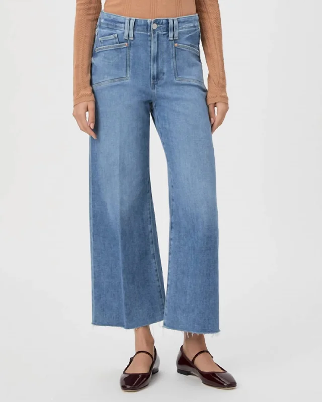 Comfy Tops Anessa Crop Flare In Sunnie Distressed