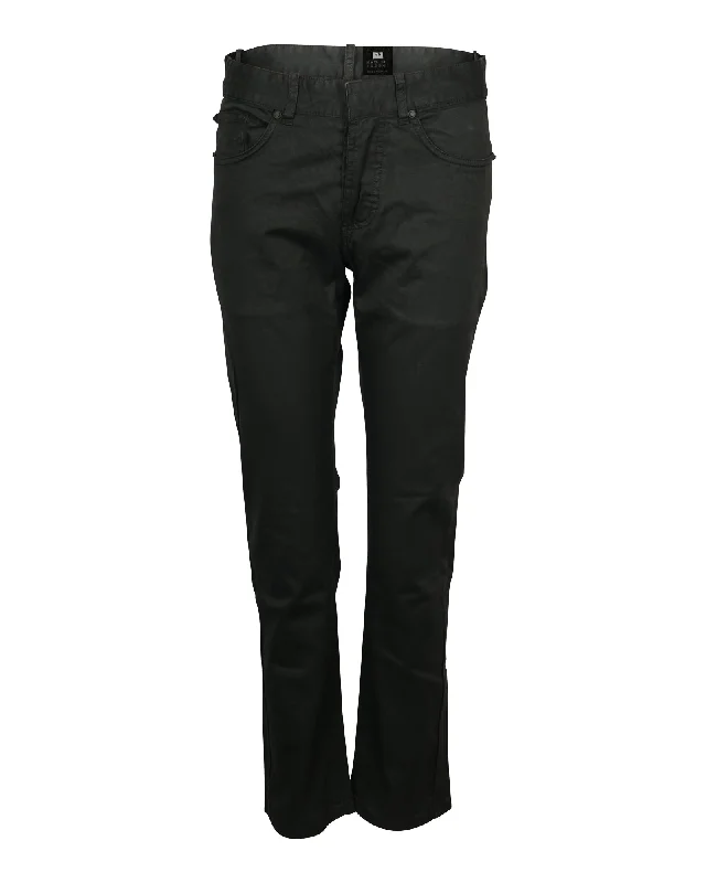 Relaxed Outfits Balenciaga Cropped denim Jeans in Green Khaki Cotton