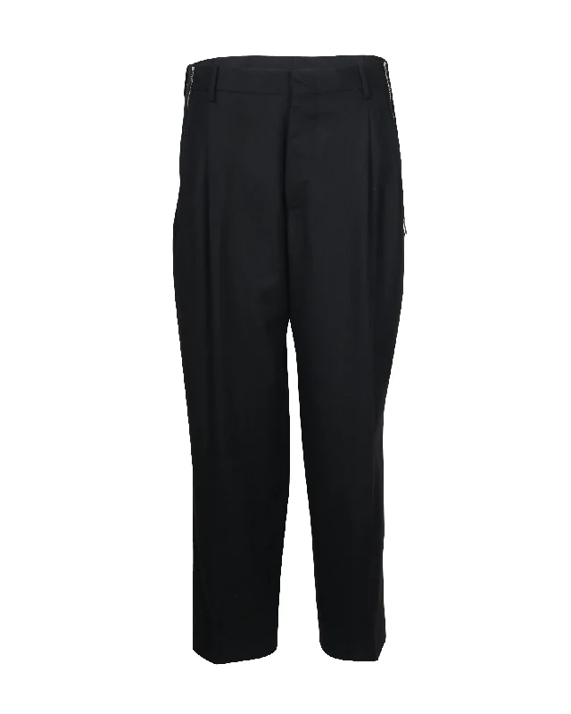 Smart Choices Balenciaga Trousers with Side Zip Detail in Black Virgin Wool