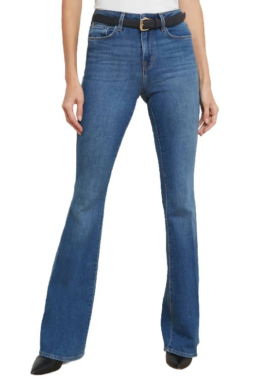 Cozy Vibes Bell High Rise Flare Jeans In Authentique