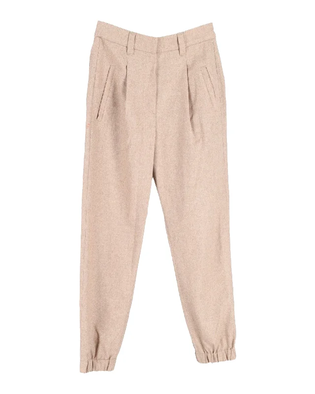 Chic Outfits Brunello Cucinelli Pleated Trousers in Beige Lana Vergine