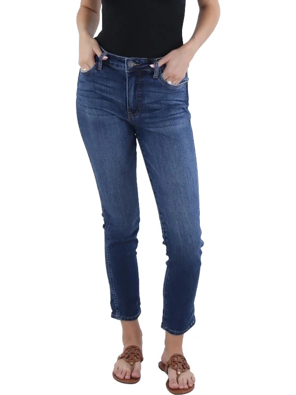 Soft Textiles Catherine Womens High Rise Whisker Wash Boyfriend Jeans