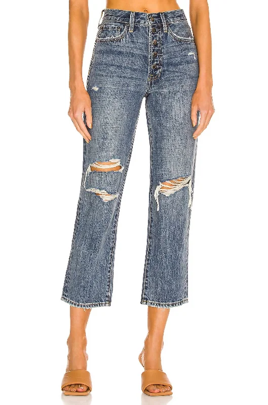 Practical Wear Charlie Jean With Exposed Button Fly In Destructed Pulse