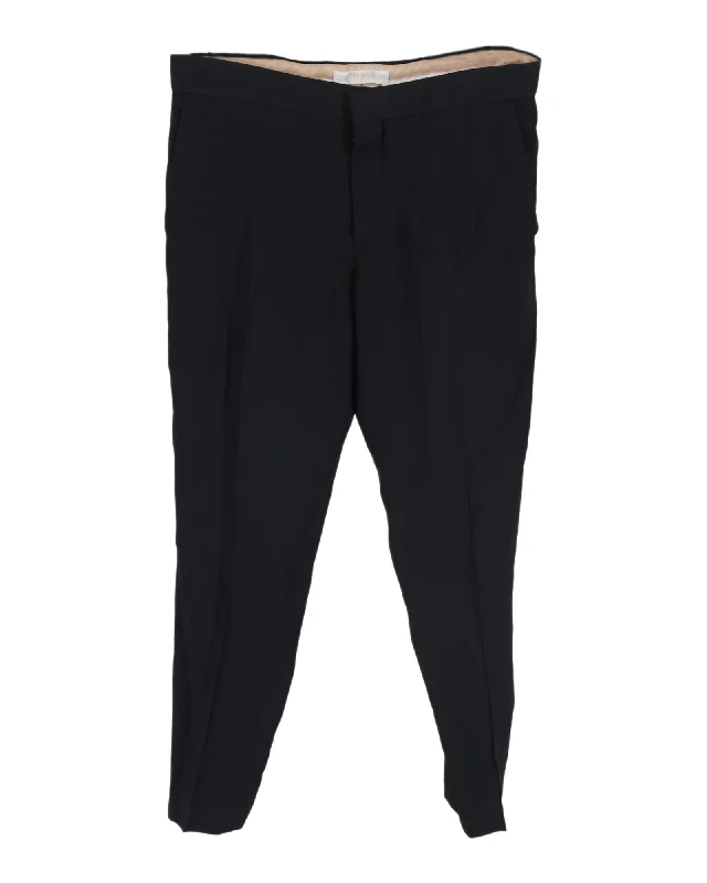 Cozy Essentials Chloé Straight Leg Pants in Black Wool