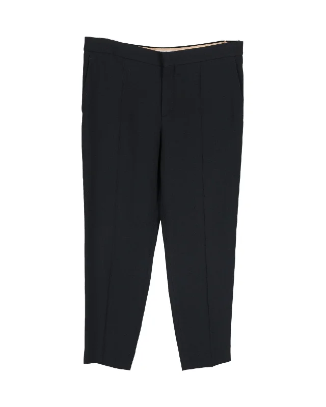 Cool Layers Chloé Straight Leg Trousers in Black Crepe