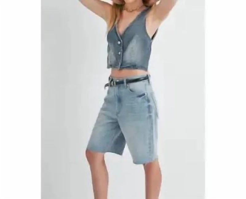 Trendy Styles Denim Bermuda Short In Denim Blue