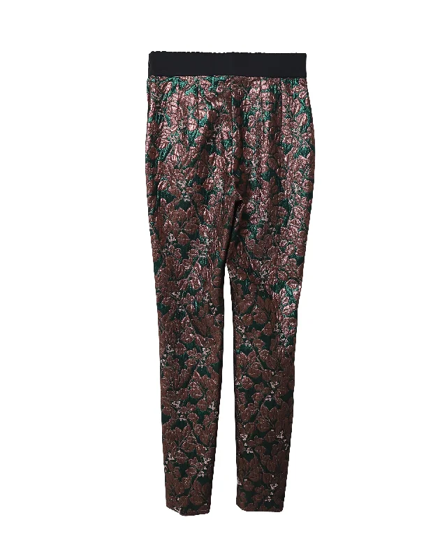Personalized Independent Style Dolce & Gabbana Iridescent Brocade Cigarette Pants in Multicolor Polyester