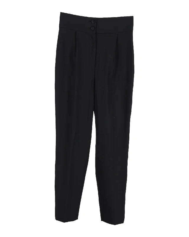Fashion Staples Dolce & Gabbana Pleated Trousers in Black Wool