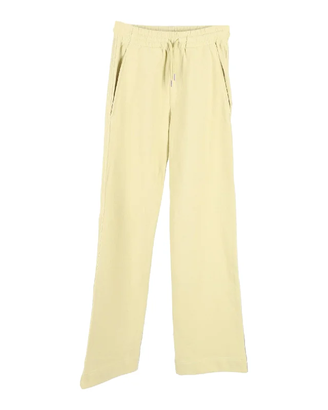 Comfortable Layering Dries Van Noted Drawstring Sweat Pants in Yellow Wool