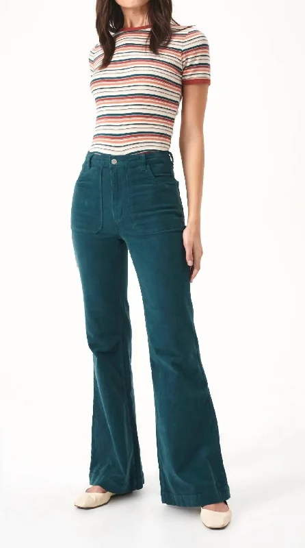 Comfort Wardrobe Eastcoast Flare Jeans In Forest Cord