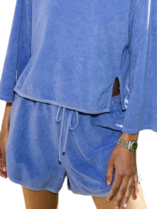 Soft Fit Fern Terry Cloth Short In Wedgwood