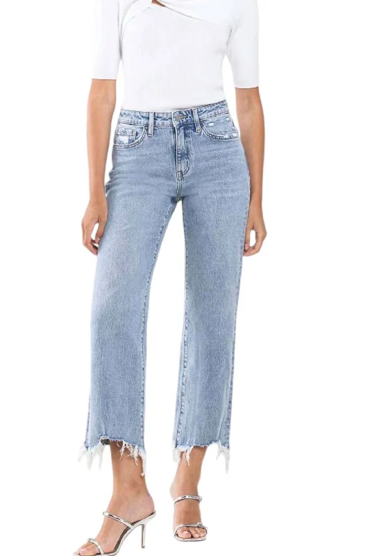Fashion Layers High Rise Dad Jean In Medium Blue