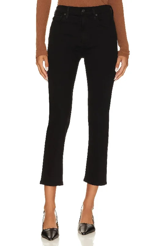 Simple Chic Isola Straight Crop Jean In Plush Black