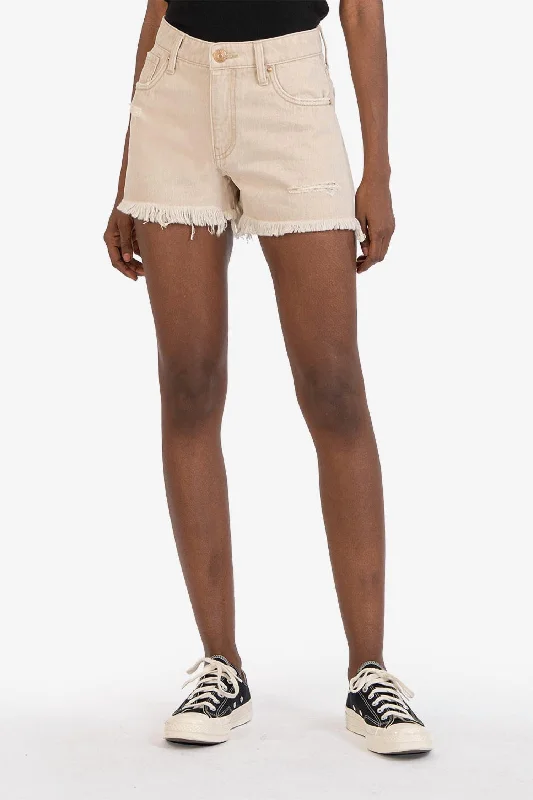Relaxed Fashion Jane High Rise Long Short In Tan