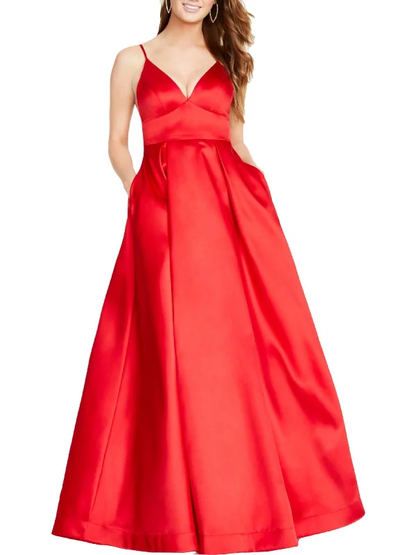 Comfortable Fit Juniors Womens V Neck Formal Evening Dress