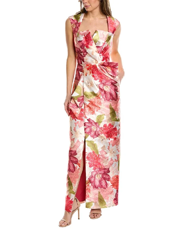 Personalized Heterogeneous Splicing Kay Unger Dominique Pleated Gown