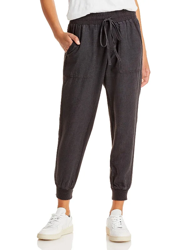 Laidback Style Lakeside Womens Linen Drawstring Jogger Pants