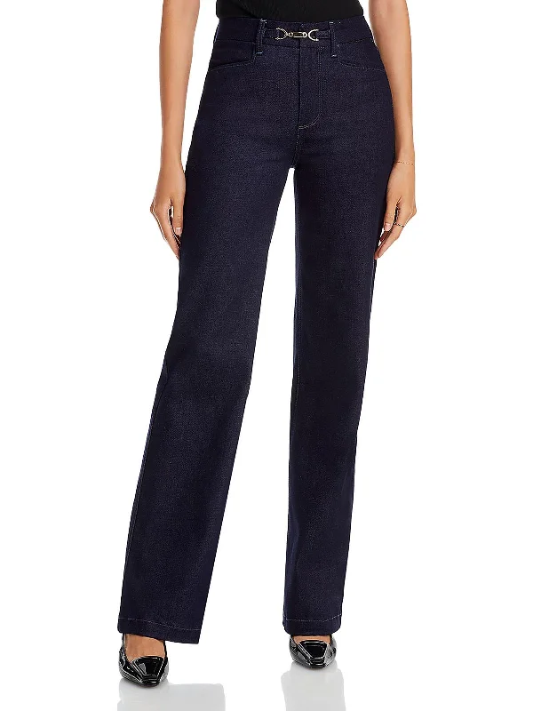 Everyday Outfits Leenah Womens High Rise Slim Wide Leg Jeans