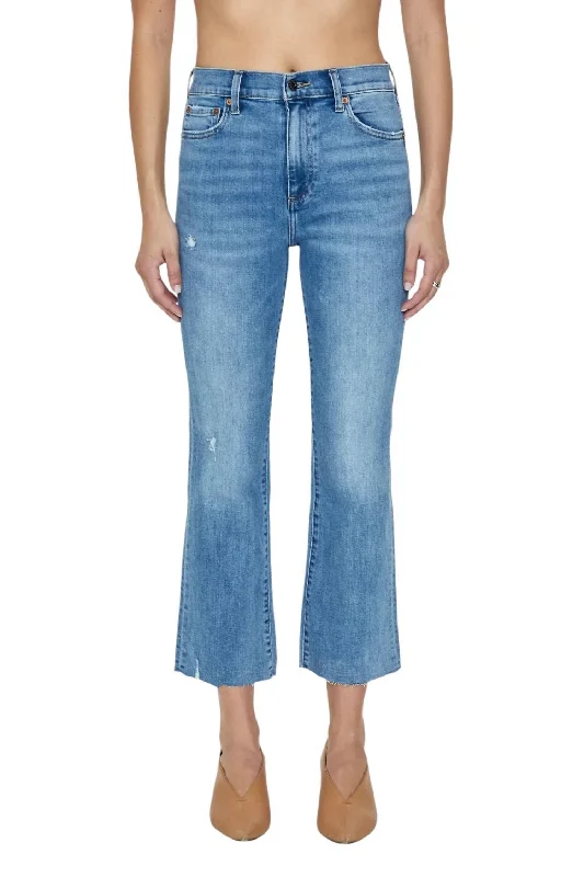 Sleek Outfits Lennon Cropped Bootcut Denim Jeans In Zuma
