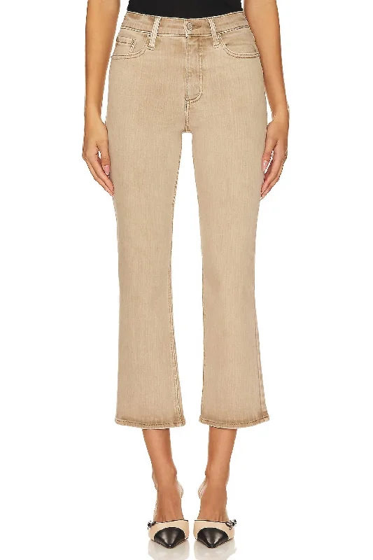 Unique Styles Lennon High Rise Crop Boot Jeans In Mink Snow