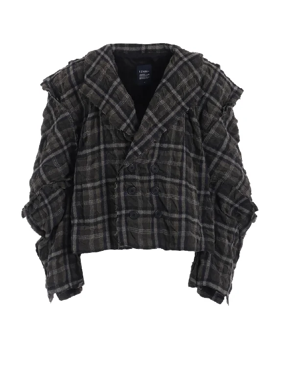 Affordable Fashion INK DYEING PLAID BOX JACKET B