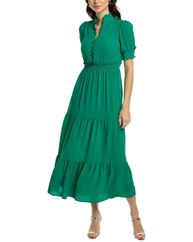 Stylish Comfortwear London Times Smocked Maxi Dress