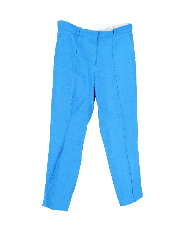 Classy Outfits Loro Piana Straight-Leg Trousers in Blue Linen