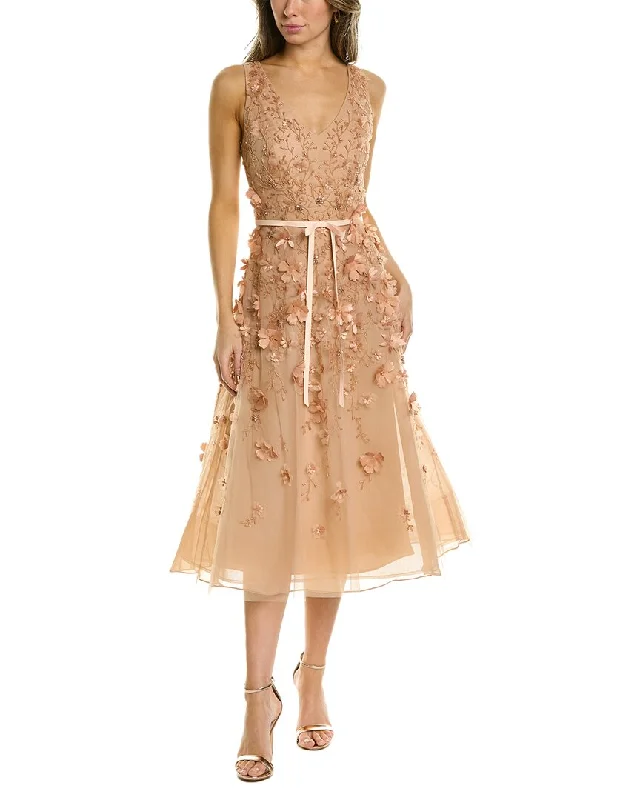 Chic Style Marchesa Notte Beaded Midi Dress