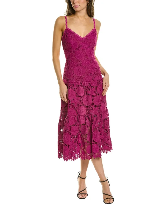 Personalized Independent Style Marchesa Notte Lace Midi Dress