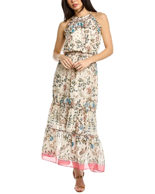 Soft Fabrics Max Studio Embroidered Maxi Dress