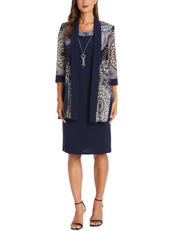Cozy Essentials Petites Womens Jacket Knee-Length Two Piece Dress