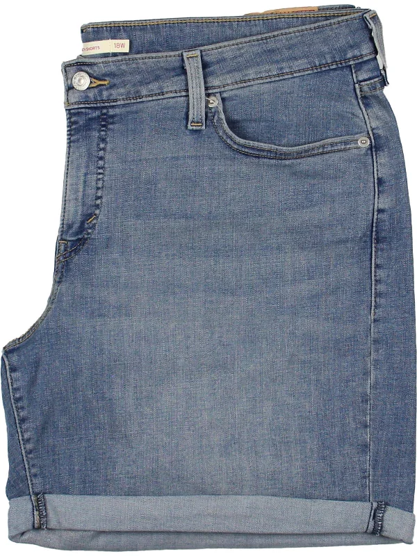 Relaxing Attire Plus   Womens Pockets Casual Denim Shorts