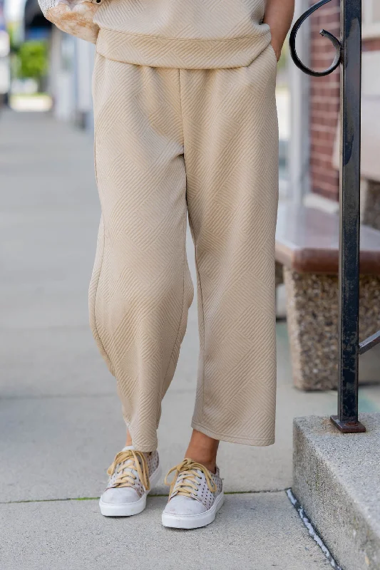 Soft Looks Raised Woven Relaxed Bottom Pants