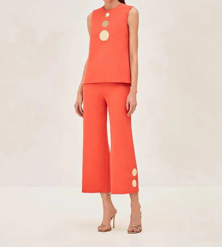 Street Style Rich Pants In Red Orange