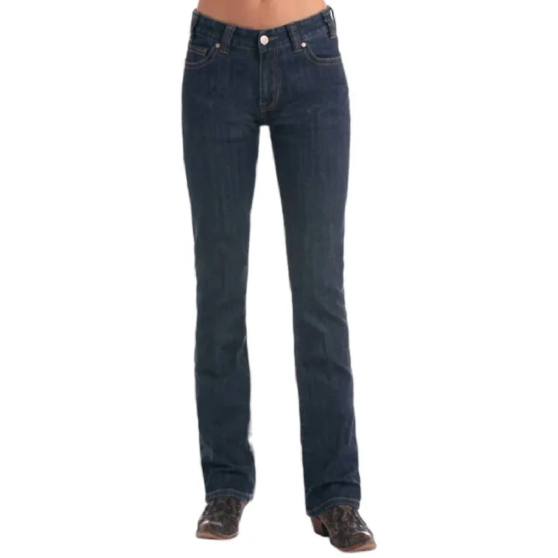 Trendy Vibes Rock & Roll Cowgirl Juniors Boyfriend Jeans In Dark Wash