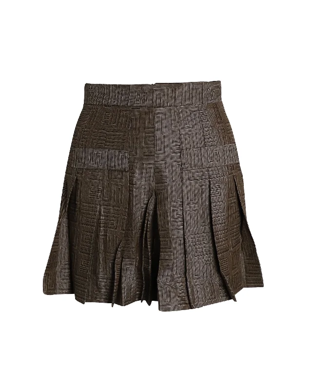 Personalized Independent Style Sandro Gael Layered Pleated Jacquard Shorts in Multicolor Viscose